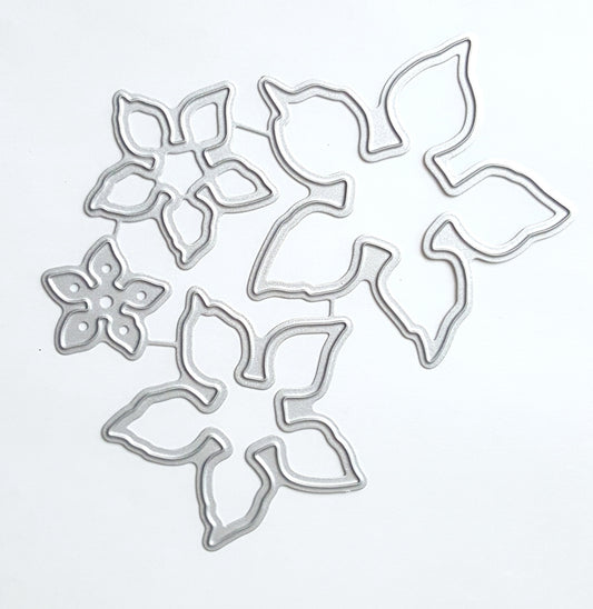 CHRISTMAS POINSETTIA FLOWER CUTTING DIES 4 PCS SET 10.5x9.8 M - Luxy Kraft