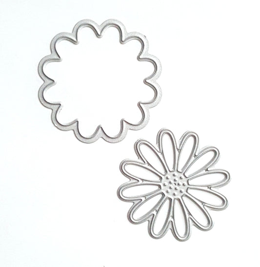 DAISY FLOWER CUTTING DIES 2 PCS SET 4 cm, 5 cm, 6.5 cm - Luxy Kraft