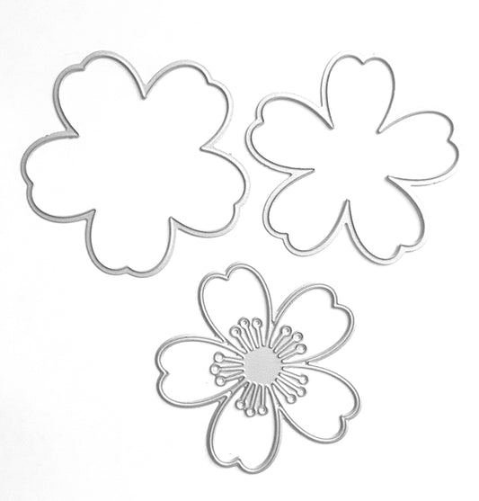 FLOWER CUTTING DIES 3 PCS SET 6 cm, 6.2 cm, 6.5 cm - Luxy Kraft