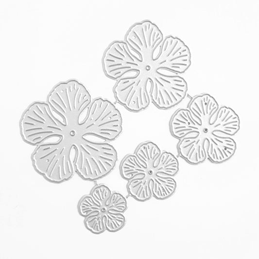 FLOWER CUTTING DIES 5 PCS SET 7.6x8.6 CM - Luxy Kraft