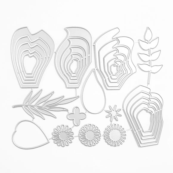 FLOWERS LEAVES STAMENS CUTTING DIES - Luxy Kraft