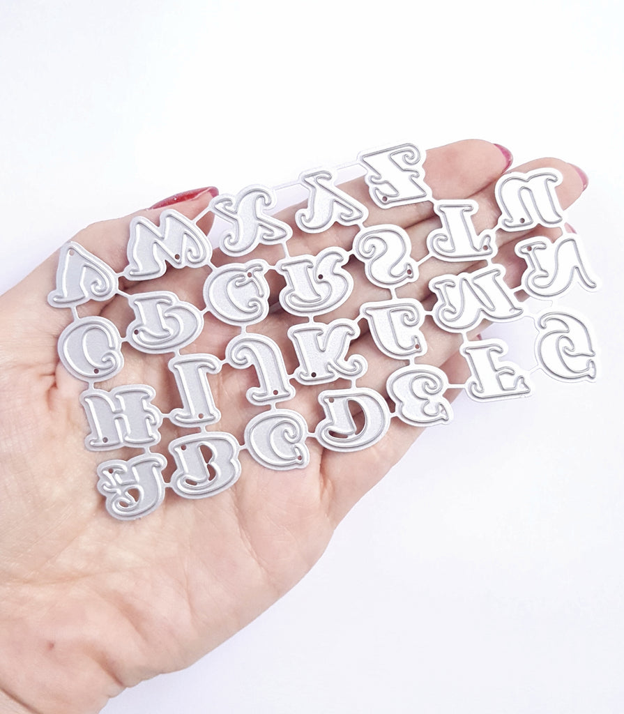 English Alphabet Letter Metal Cutting Dies 26 pcs - Luxy Kraft