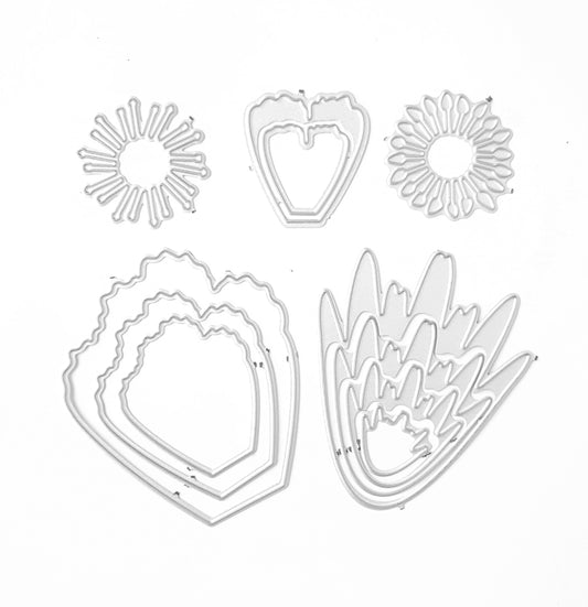 PEONY FLOWERS STAMEN CUTTING DIES 11 PCS SET - Luxy Kraft