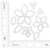 CHRISTMAS POINSETTIA FLOWER LEAF CUTTING DIES 8 PCS SET - Luxy Kraft