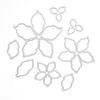 CHRISTMAS POINSETTIA FLOWER LEAF CUTTING DIES 8 PCS SET - Luxy Kraft
