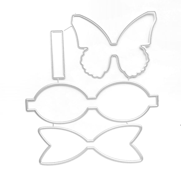 Bow butterfly cutting dies set - Luxy Kraft