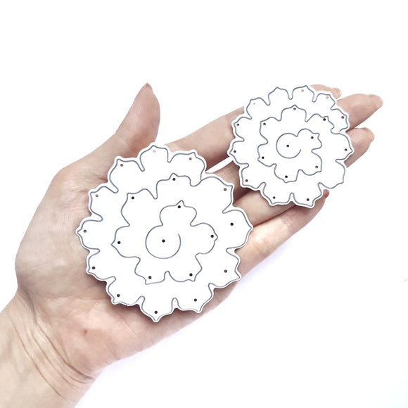 ROSE SUCCULENT FLOWER CUTTING DIES 2 PCS SET - Luxy Kraft