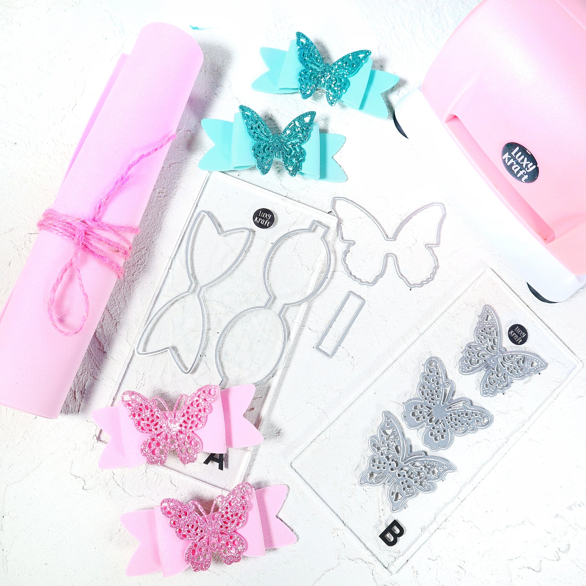 Bow butterfly cutting dies set - Luxy Kraft
