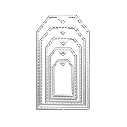 TAG LABEL FRAME CUTTING DIES 5 PCS SET - Luxy Kraft