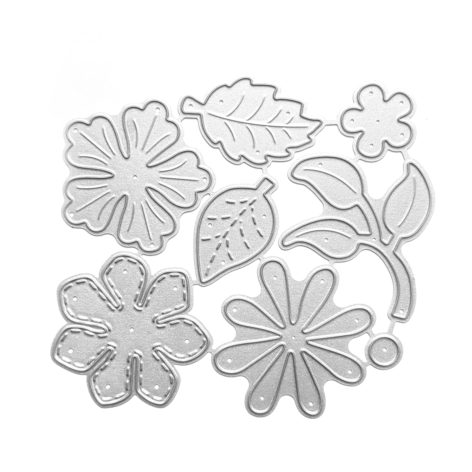 FLOWERS LEAVES CUTTING DIES 8 PCS SET - Luxy Kraft