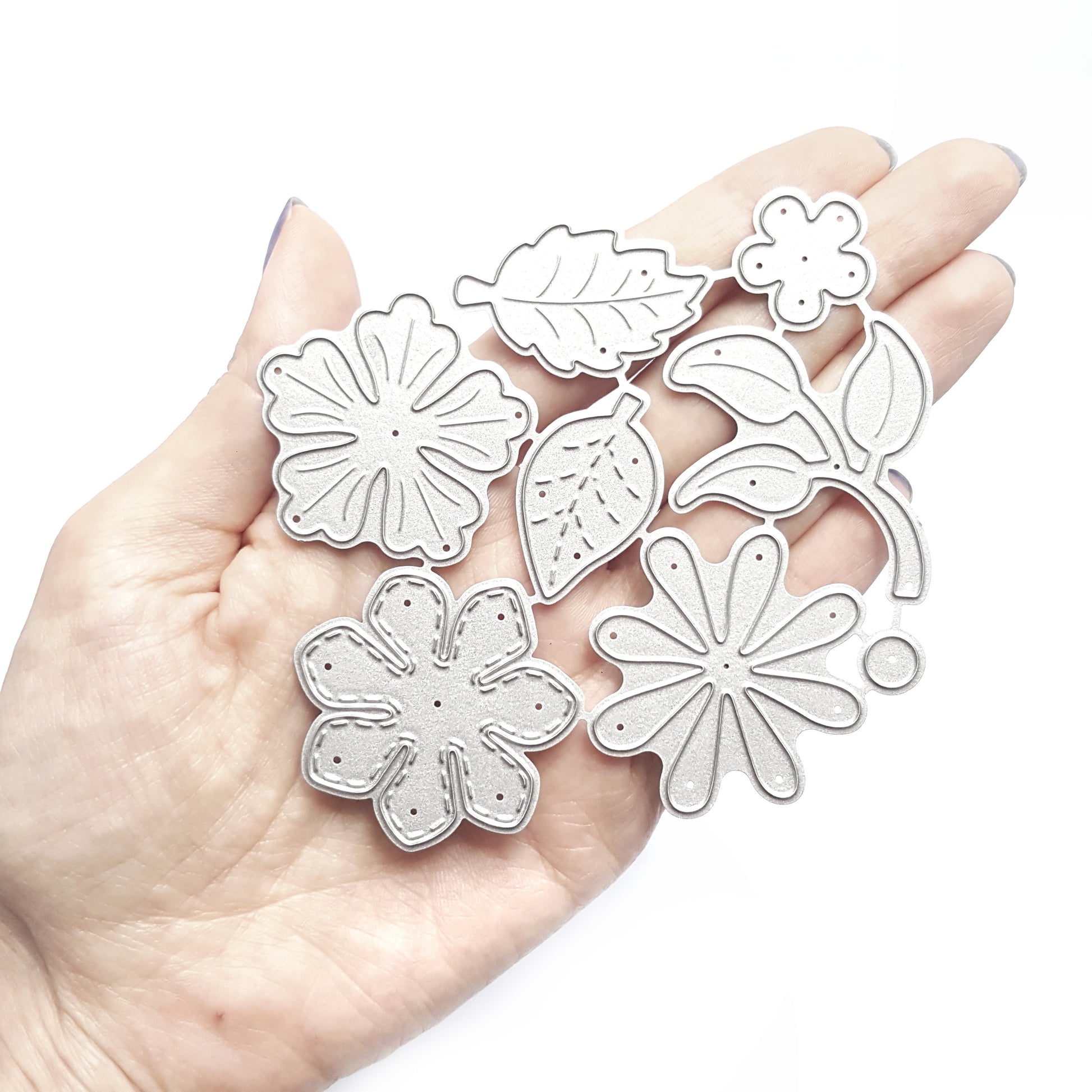 FLOWERS LEAVES CUTTING DIES 8 PCS SET - Luxy Kraft