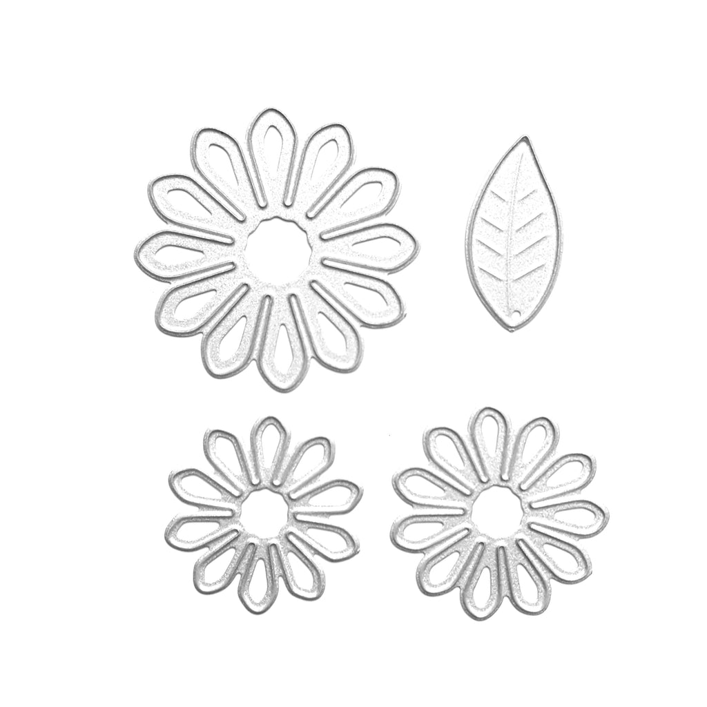 DAISY FLOWER LEAF CUTTING DIES 4 PCS SET - Luxy Kraft