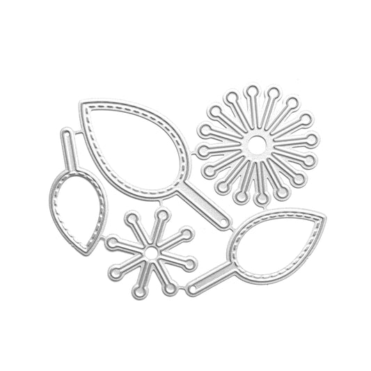 FLOWERS STAMENS LEAVES CUTTING DIES SET 5 PCS - Luxy Kraft