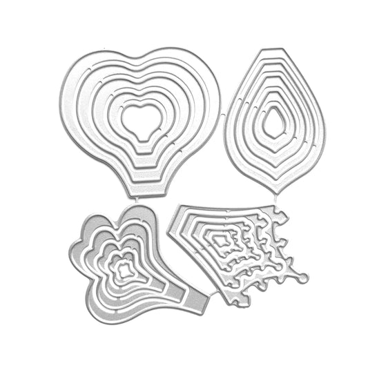 FLOWERS CUTTING DIES 4 DESIGNS SET - Luxy Kraft