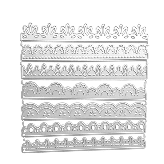 LACE BORDER SCRAPBOOKING PARTTEN FOR CARDMAKING CUTTING DIES 7 PCS SET - Luxy Kraft