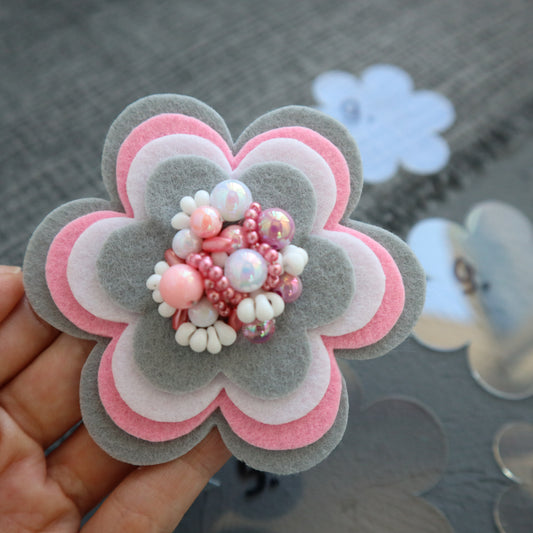 FLOWER MAKING PLASTIC TEMPLATES N-9 SET OF 4 PCS - Luxy Kraft