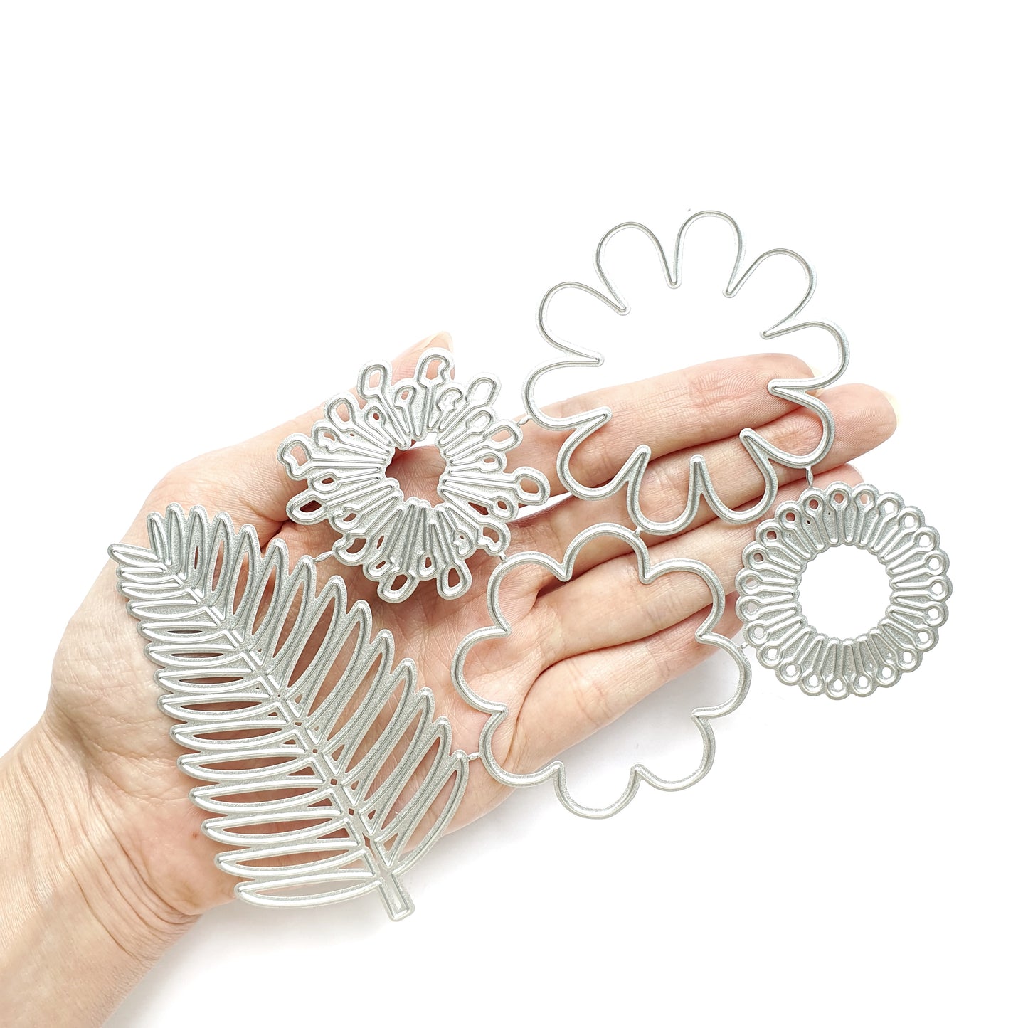 FLOWER STAMENS LEAVES CUTTING DIES 5 PCS SET - Luxy Kraft