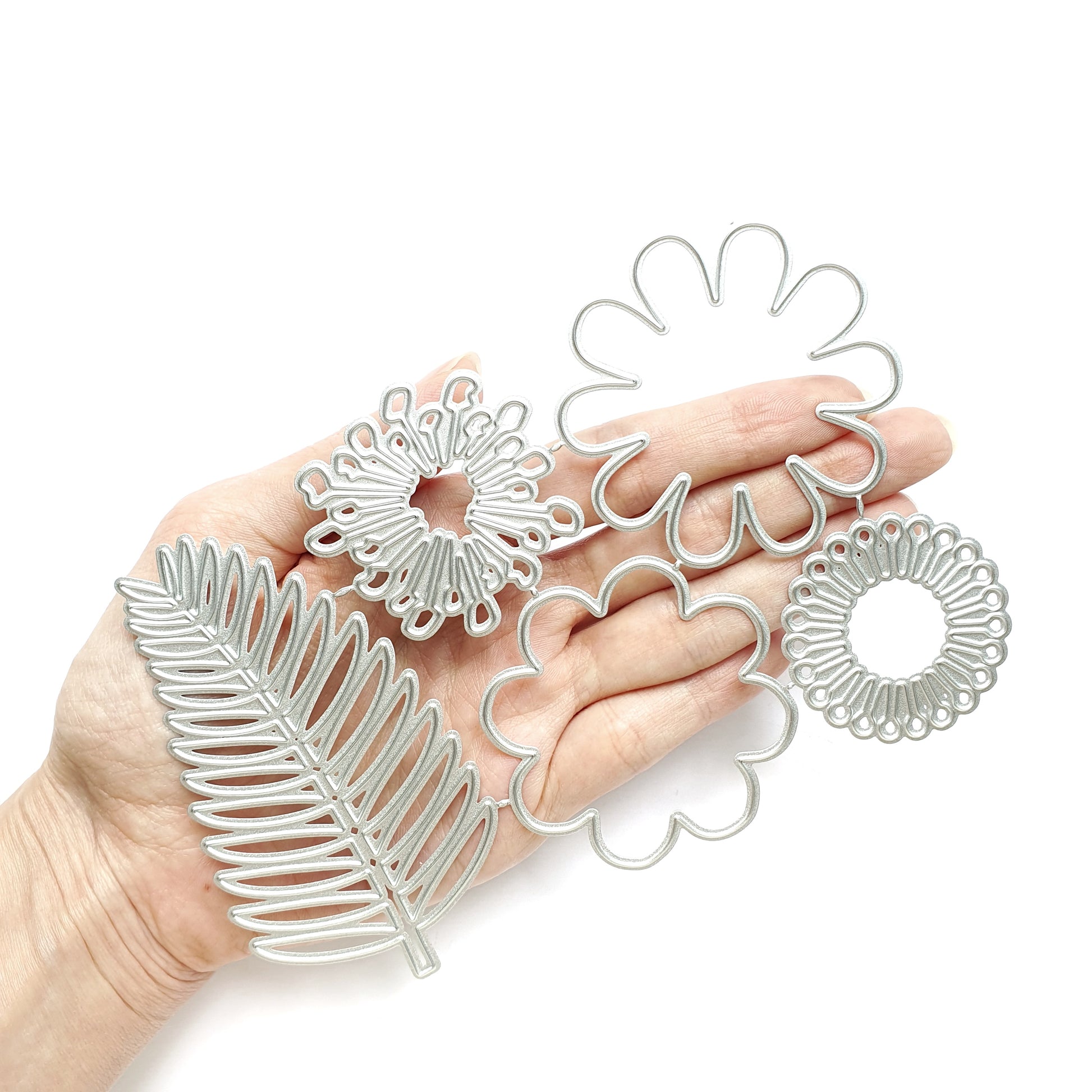 FLOWER STAMENS LEAVES CUTTING DIES 5 PCS SET - Luxy Kraft