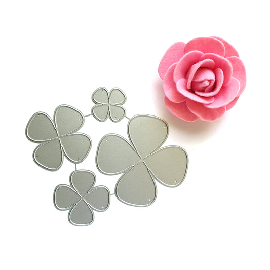 FLOWER ROSE CUTTING DIES 4 PCS SET - Luxy Kraft