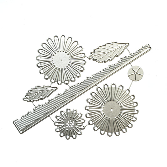 FLOWER STAMENS LEAVES CUTTING DIES 7 pcs set - Luxy Kraft