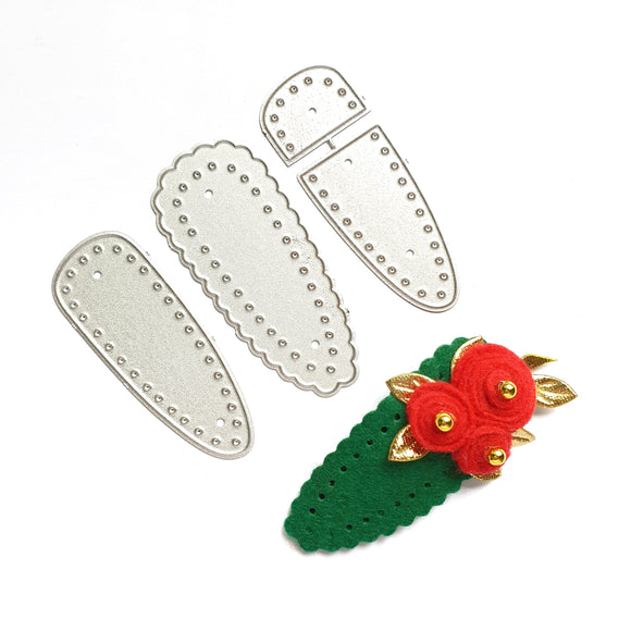 Click Clack Barrete Hair clip Cutting dies 3 pcs set - Luxy Kraft