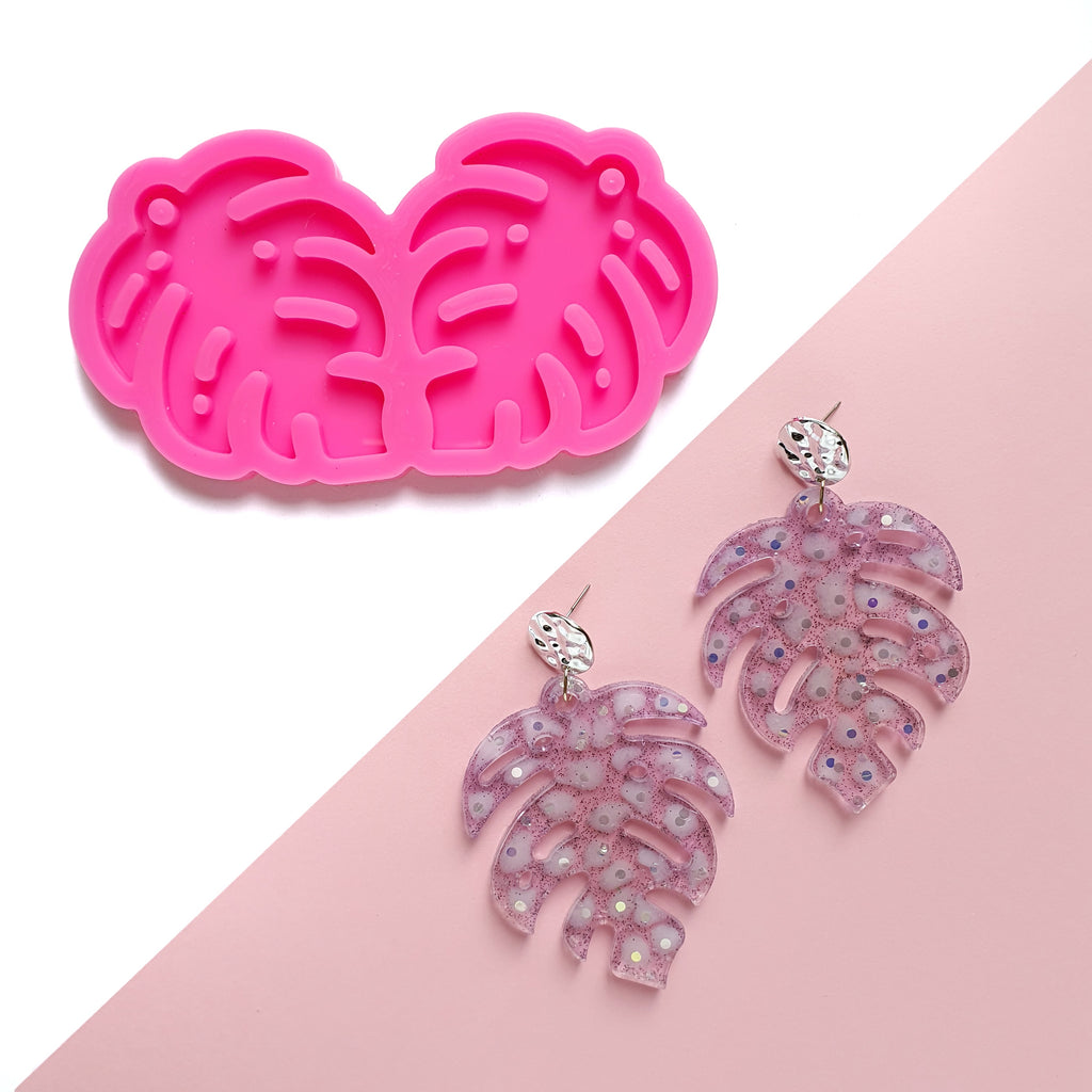 Earring molds "Monstera Leaves" silicone mold for epoxy and resin - Luxy Kraft