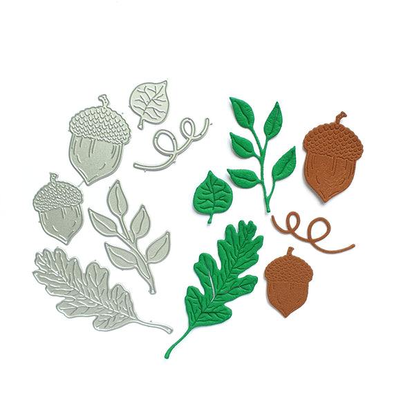 Leaves Acorn Metal Cutting Dies 6 Pcs set - Luxy Kraft