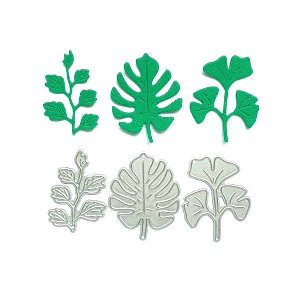 Monstera Leaves Metal Cutting Dies 3 pcs set - Luxy Kraft