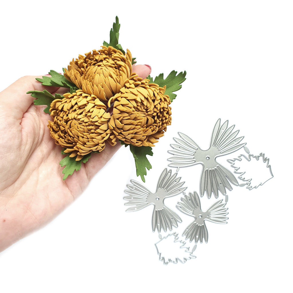 Flower Leaves Chrysanthemum Metal Cutting Dies - Luxy Kraft