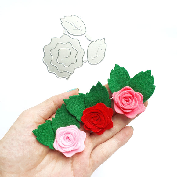 ROSE SPIRAL FLOWER LEAVES CUTTING DIES - Luxy Kraft