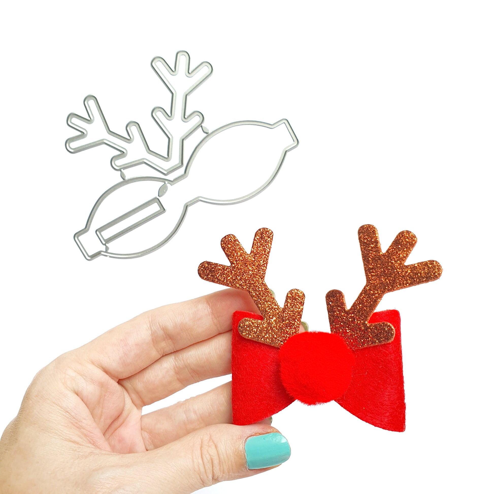 Christmas Reindeer Bow Metal Cutting dies - Luxy Kraft
