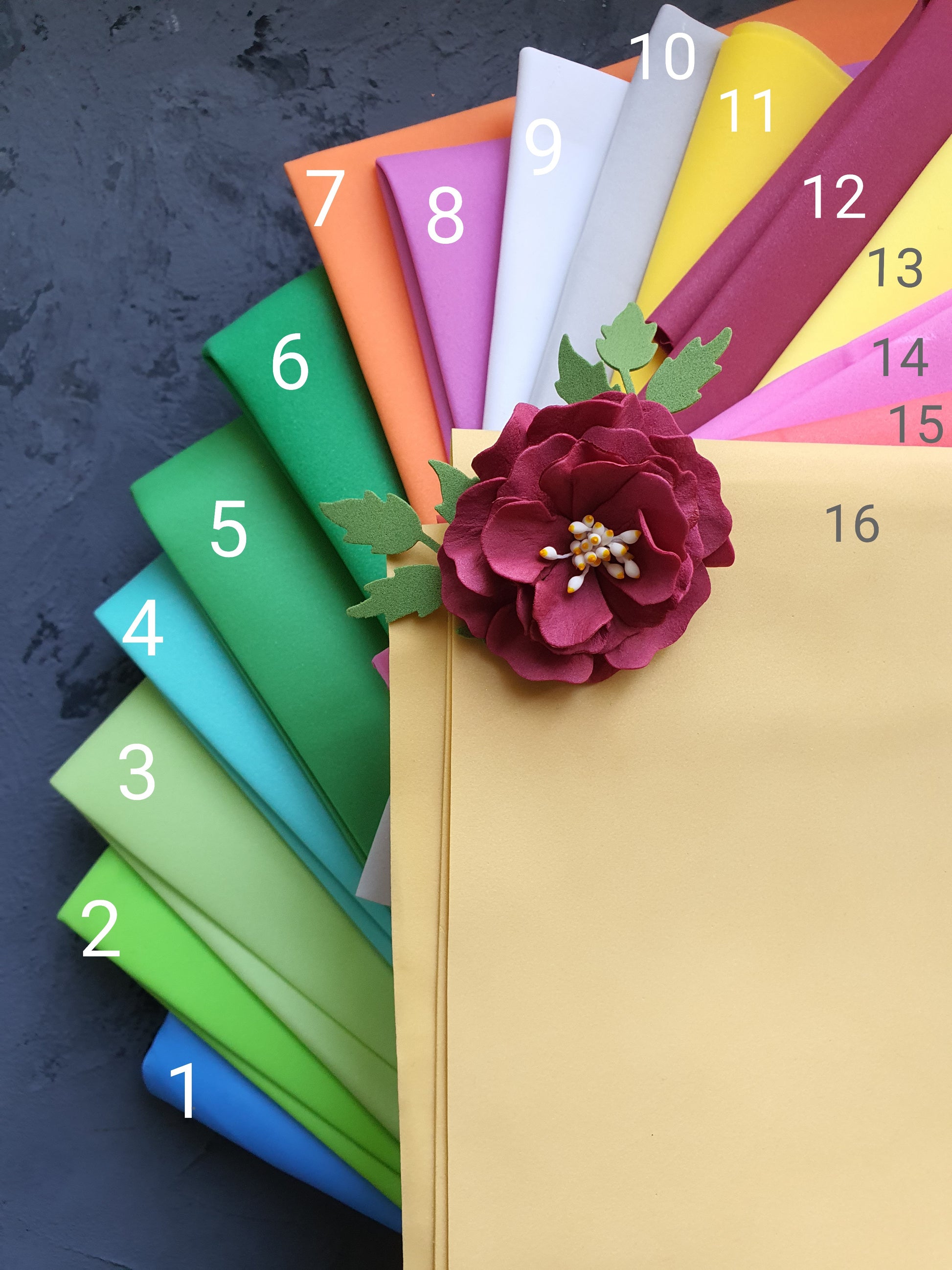 Soft foam sheets for flower making 0.5 mm 50x50 cm - Luxy Kraft