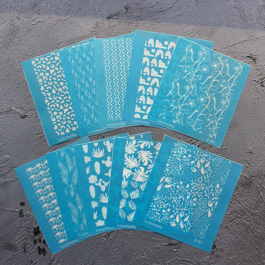 10 pcs Silk screens Set A-3 Big SALE - Luxy Kraft