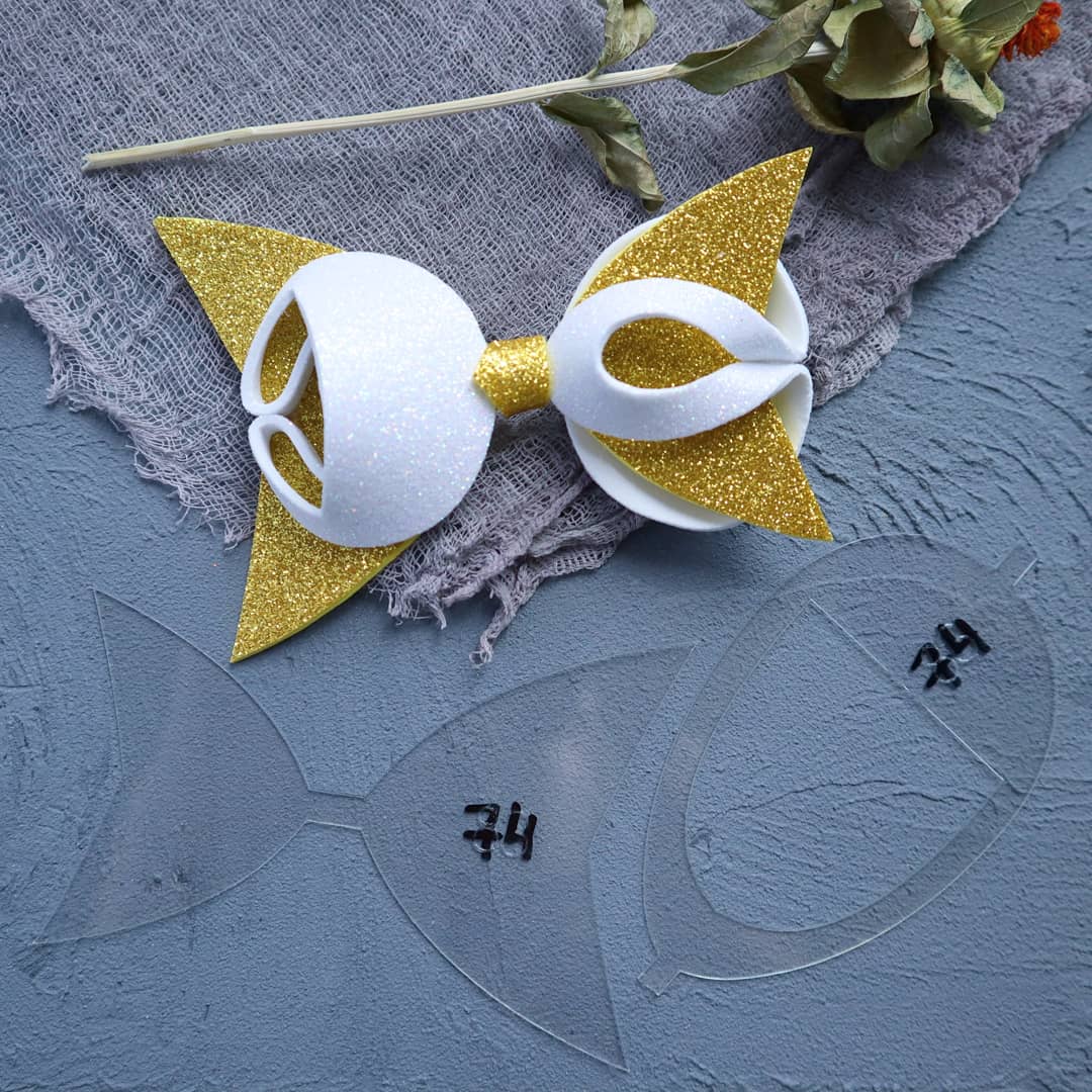 BOW MAKING PLASTIC TEMPLATES N-74 SET OF 2 PCS - Luxy Kraft