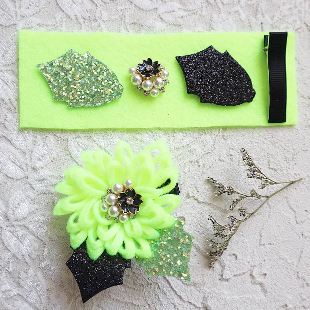 DIY KIT K-1 FELT FLOWER HAIR CLIP - Luxy Kraft