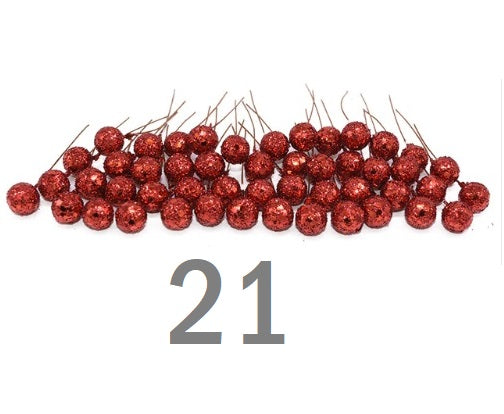 BERRIES STAMEN METALLIC, GLOSSY, GLITTER, MATTE POLKA 50 PCS 12 MM - Luxy Kraft