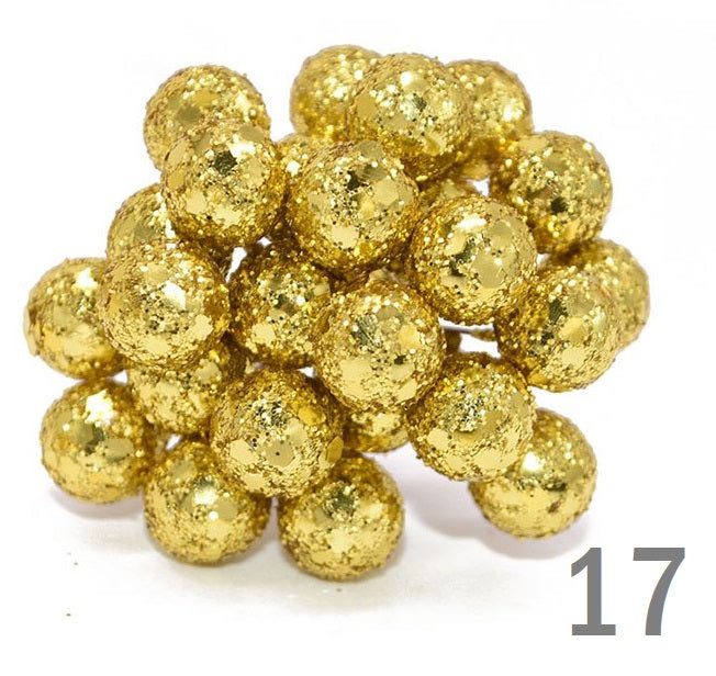 BERRIES STAMEN METALLIC, GLOSSY, GLITTER, MATTE POLKA 50 PCS 12 MM - Luxy Kraft