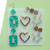 Silicone earrings mould for resin and epoxy 4 design in 1 mold Geometry Star Heart Circle Jewelry mold - Luxy Kraft