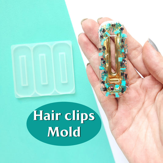 Silicone hair clip mold for resin and epoxy Jewelry resin mould
