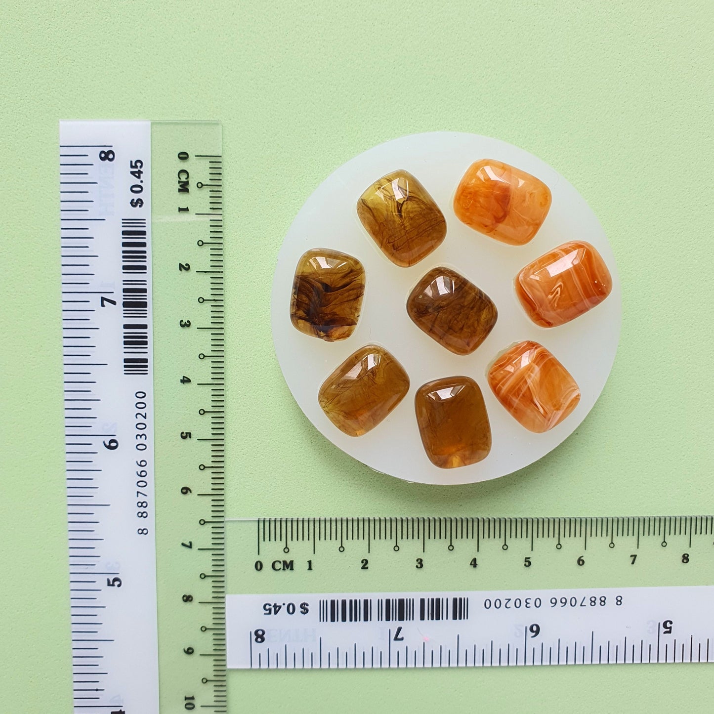 Silicone earrings mold for resin and epoxy for 8 cabochons