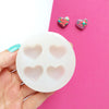 Silicone earrings mold "Heart" for resin and epoxy for 4 cabochons - Luxy Kraft