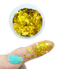 Yellow Gold Mix Hologram Chunky glitter for Resin crafts, Glitter for nail art, body, makeup, hair, face - Luxy Kraft