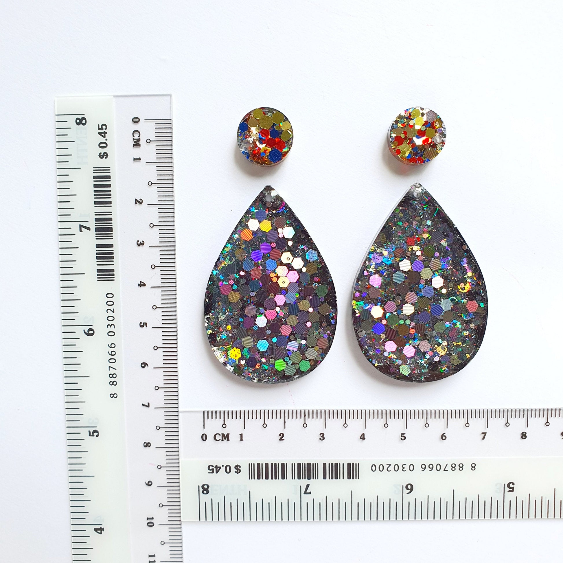 Silicone earrings mold for resin and epoxy "Monstera and Geometry" silicon mould 4 designs in 1 mold - Luxy Kraft
