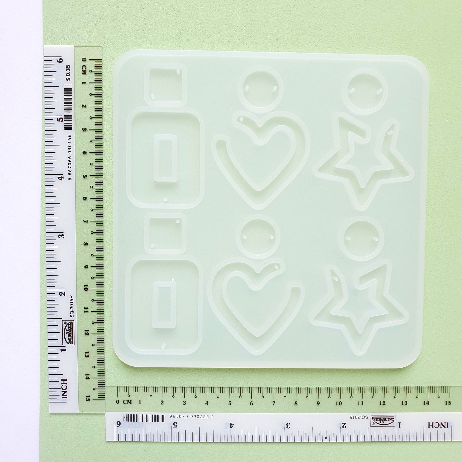 Silicone earrings mould for resin and epoxy 4 design in 1 mold Geometry Star Heart Circle Jewelry mold - Luxy Kraft