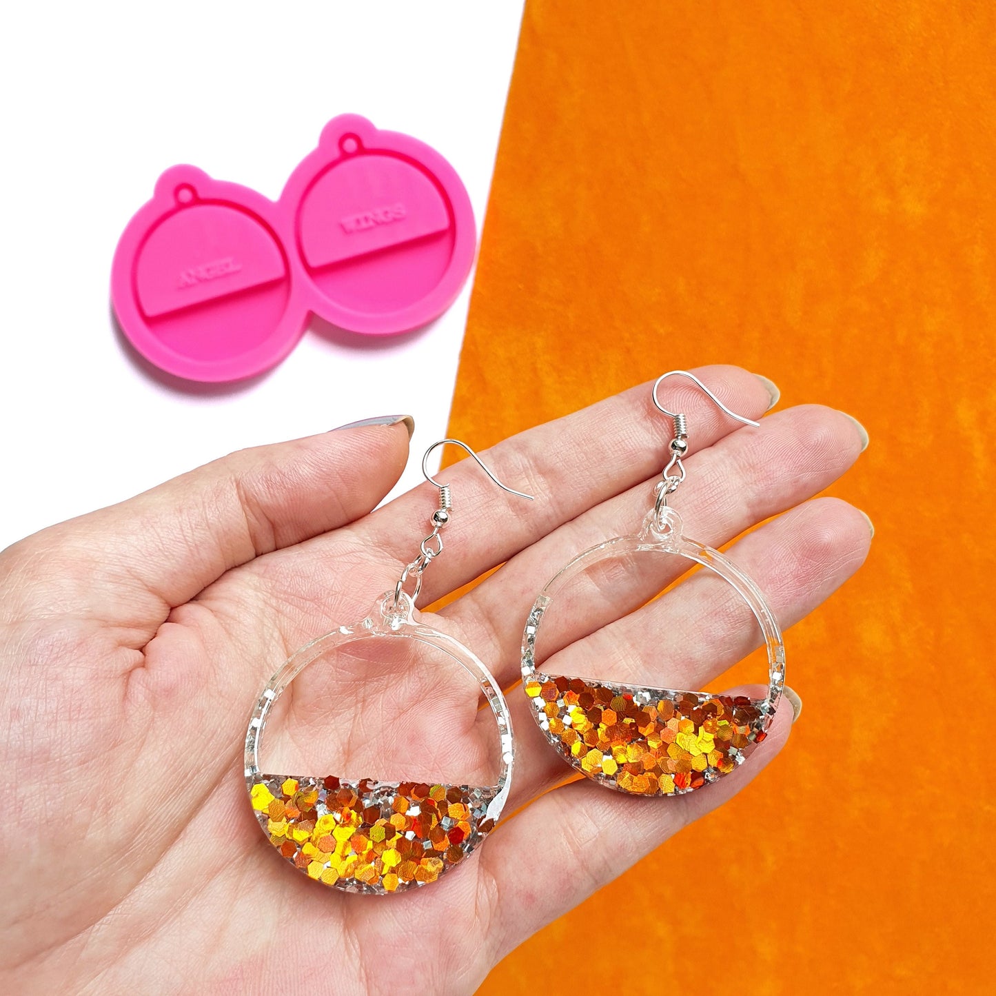 Silicone earrings mold for resin and epoxy Circle Geometry mould for jewelry - Luxy Kraft