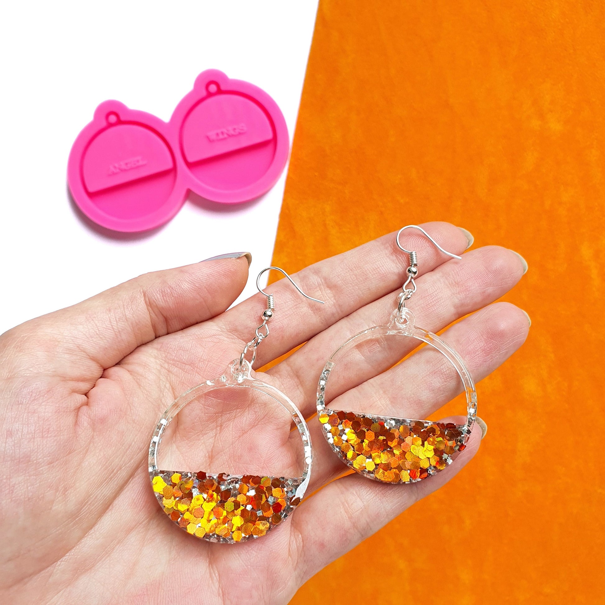 Silicone earrings mold for resin and epoxy Circle Geometry mould for jewelry - Luxy Kraft