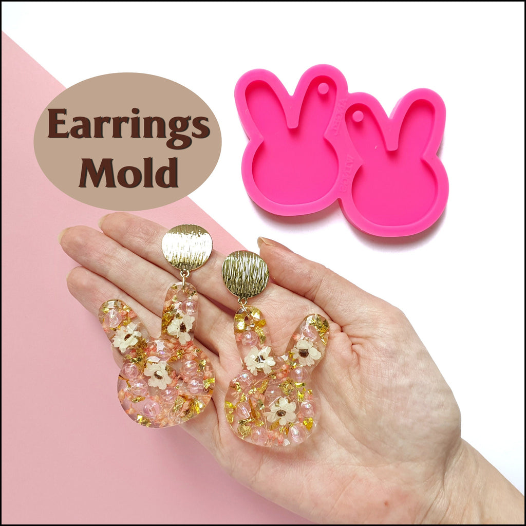 Earrings silicone mold for resin Bunny silicone molds for epoxy