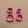 Rounded trapezoid Polymer clay 3D cutters set of 4 pcs - Luxy Kraft