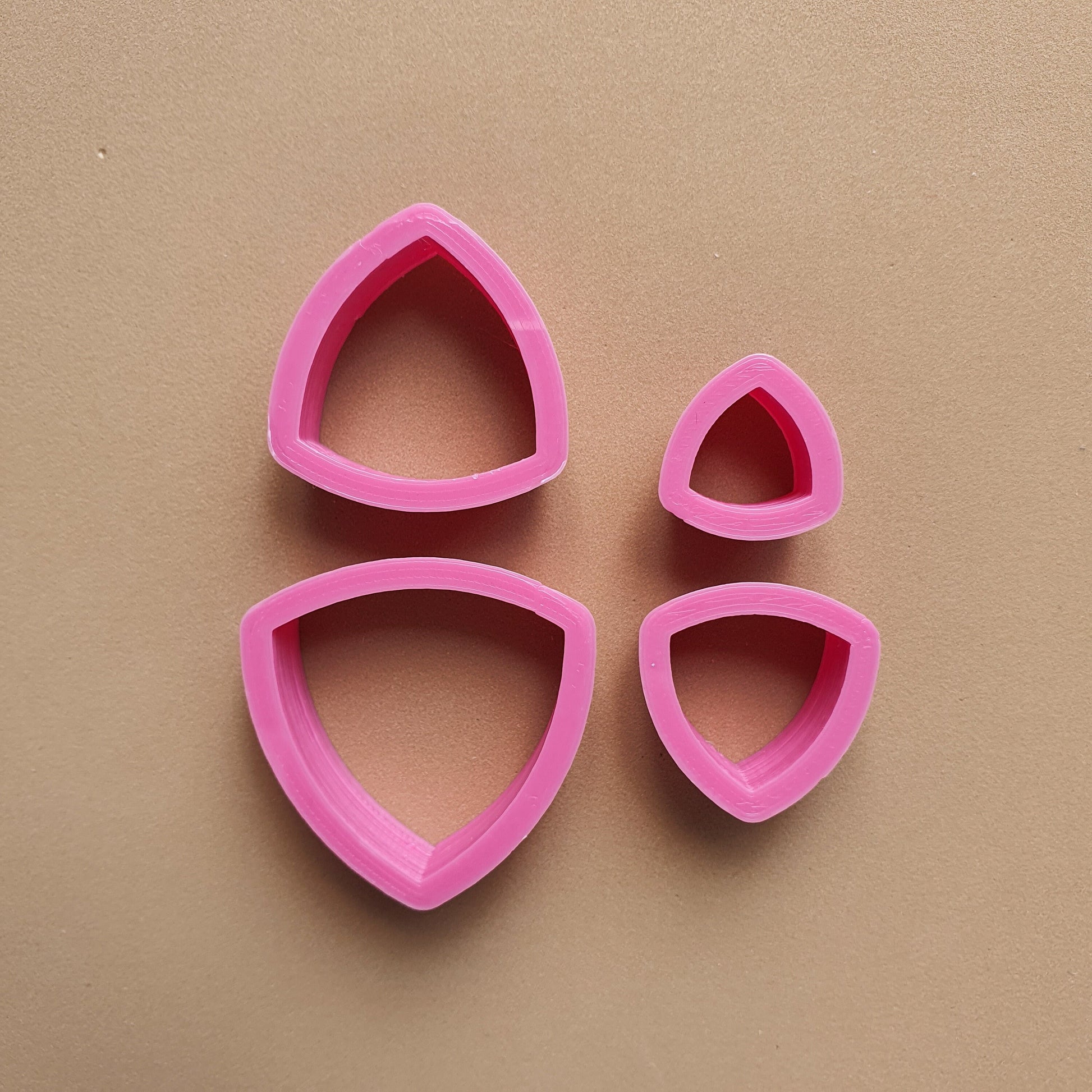 Reuleux triangle Polymer clay 3D cutters Geometry shapes cutter set of 4 pcs