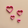 Heart Polymer clay 3D cutters Geometry shapes cutter set of 4 pcs - Luxy Kraft